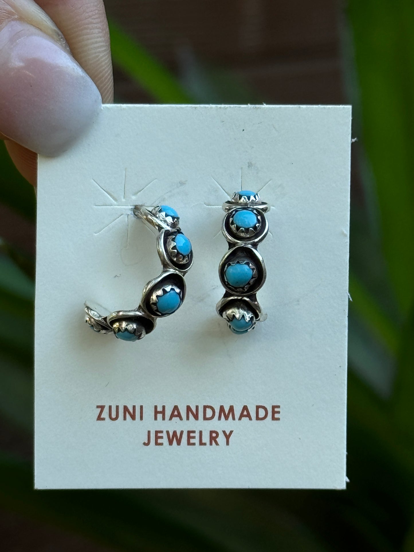 Small snake-eye hoop earrings