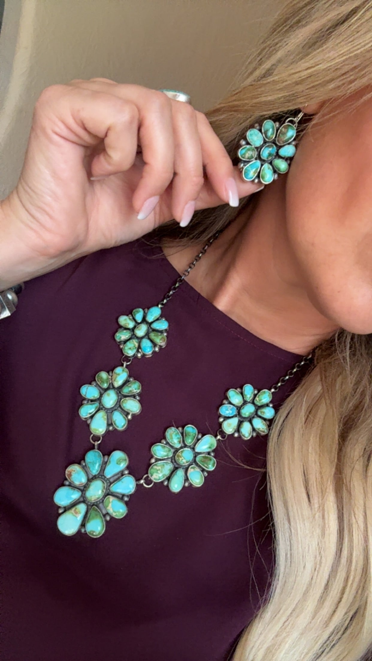 Sonoran Gold cluster necklace and earrings set