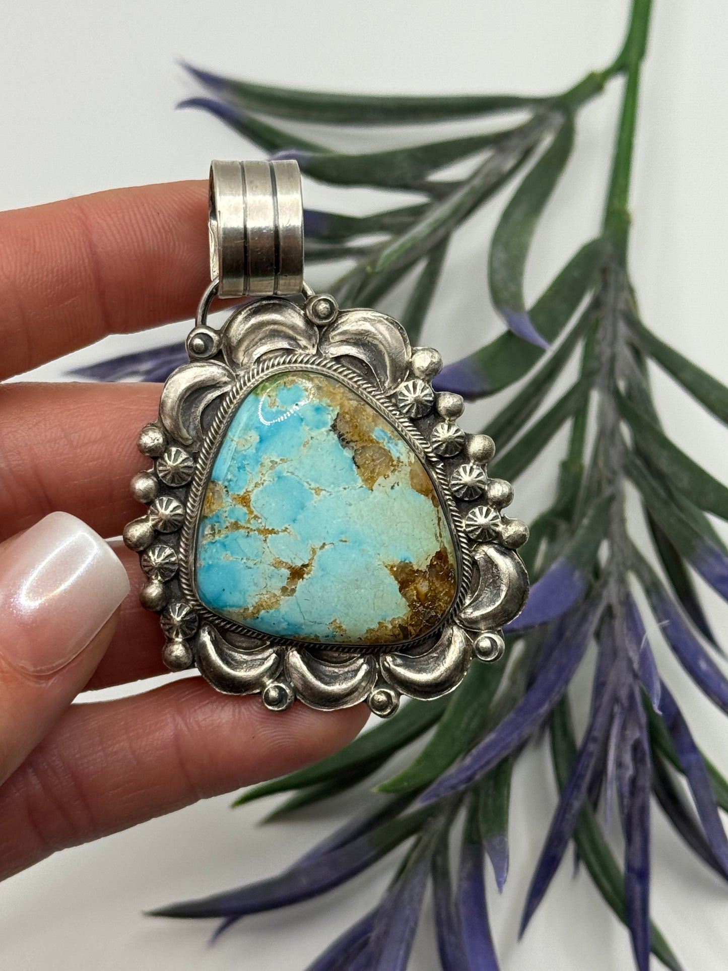 Gorgeous Tillie John Sterling Silver Royston Turquoise pendant