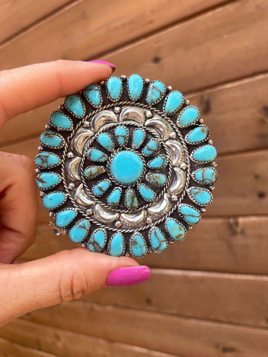 Turquoise cluster pin