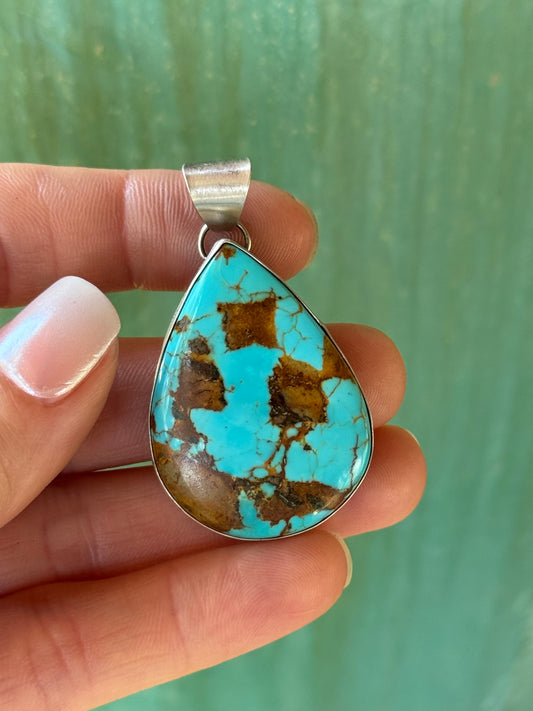 Gloria Rios stamped Sterling Silver Turquoise pendant
