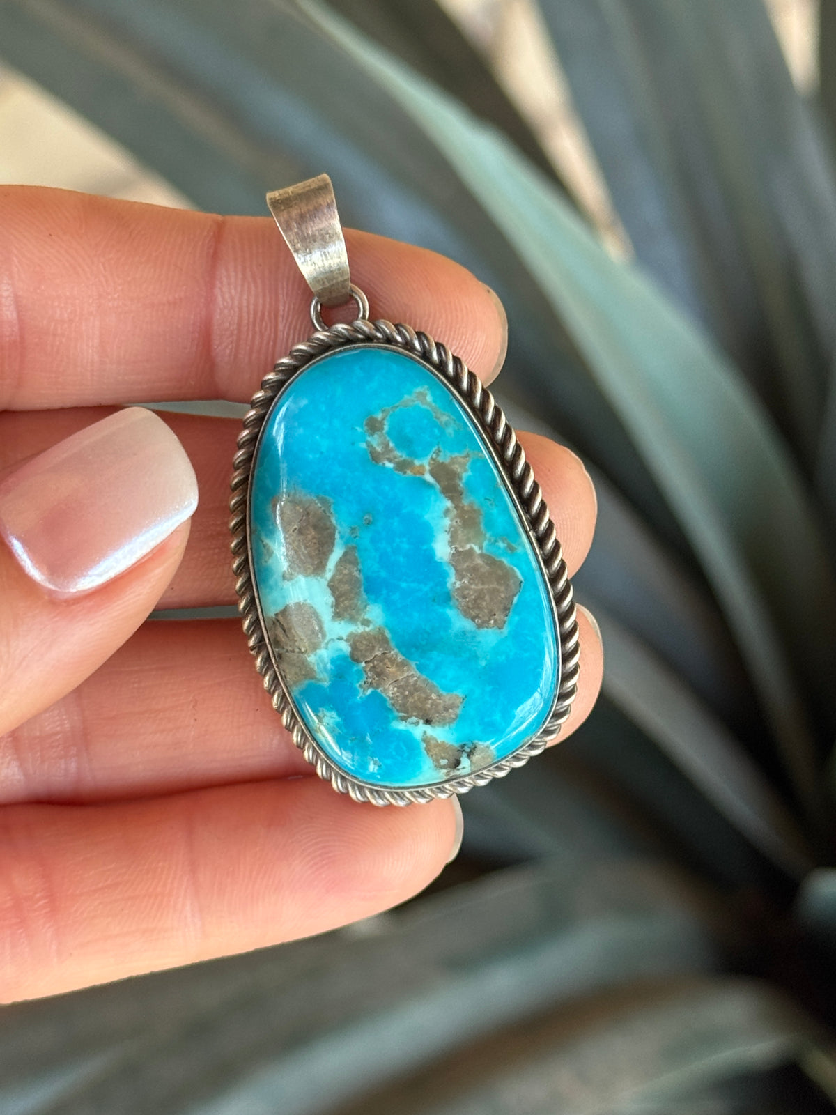 L. Whitegoat Sterling Silver Turquoise pendant