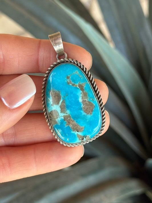 L. Whitegoat Sterling Silver Turquoise pendant