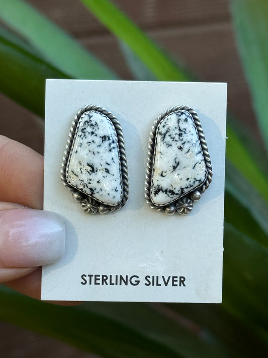 White Buffalo Navajo handmade earrings