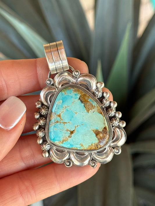 Gorgeous Tillie John Sterling Silver Royston Turquoise pendant