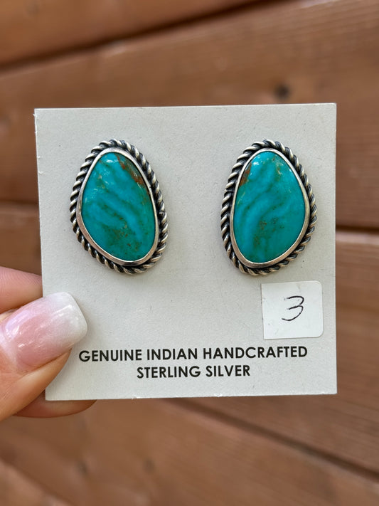 Kingman turquoise large stud earrings