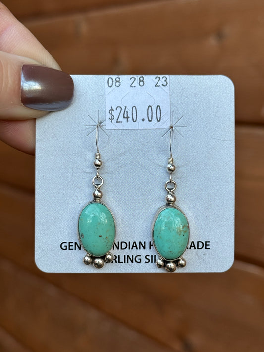Turquoise sterling silver dangle earrings