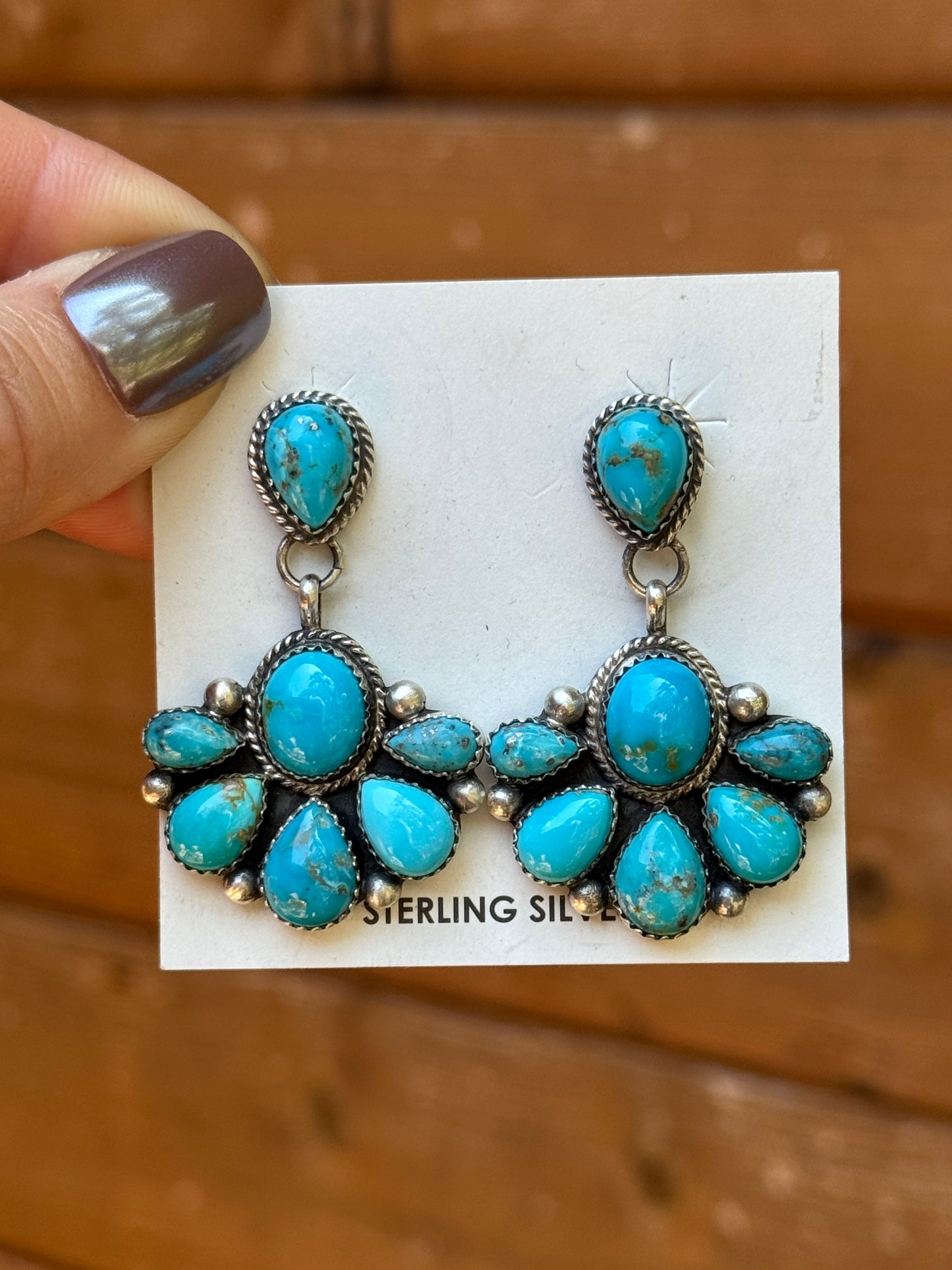 Debra Smith Sterling Silver Kingman Turquoise earrings