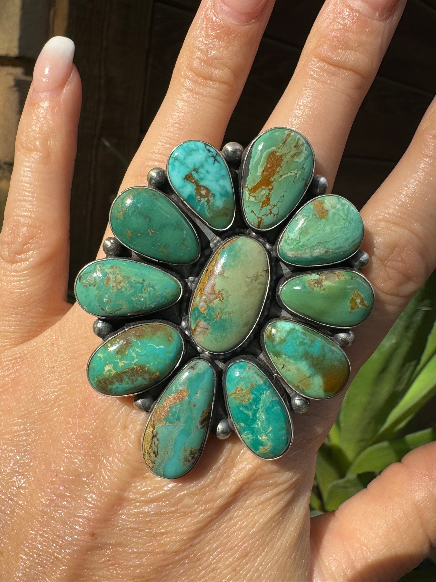 Statement turquoise ring, size 9