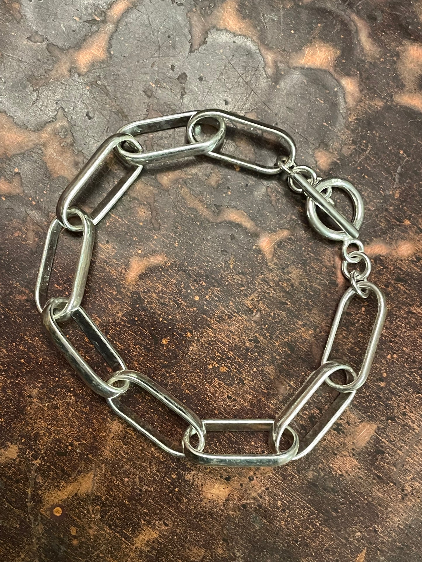 7.5” Sterling Silver paperclip bracelet