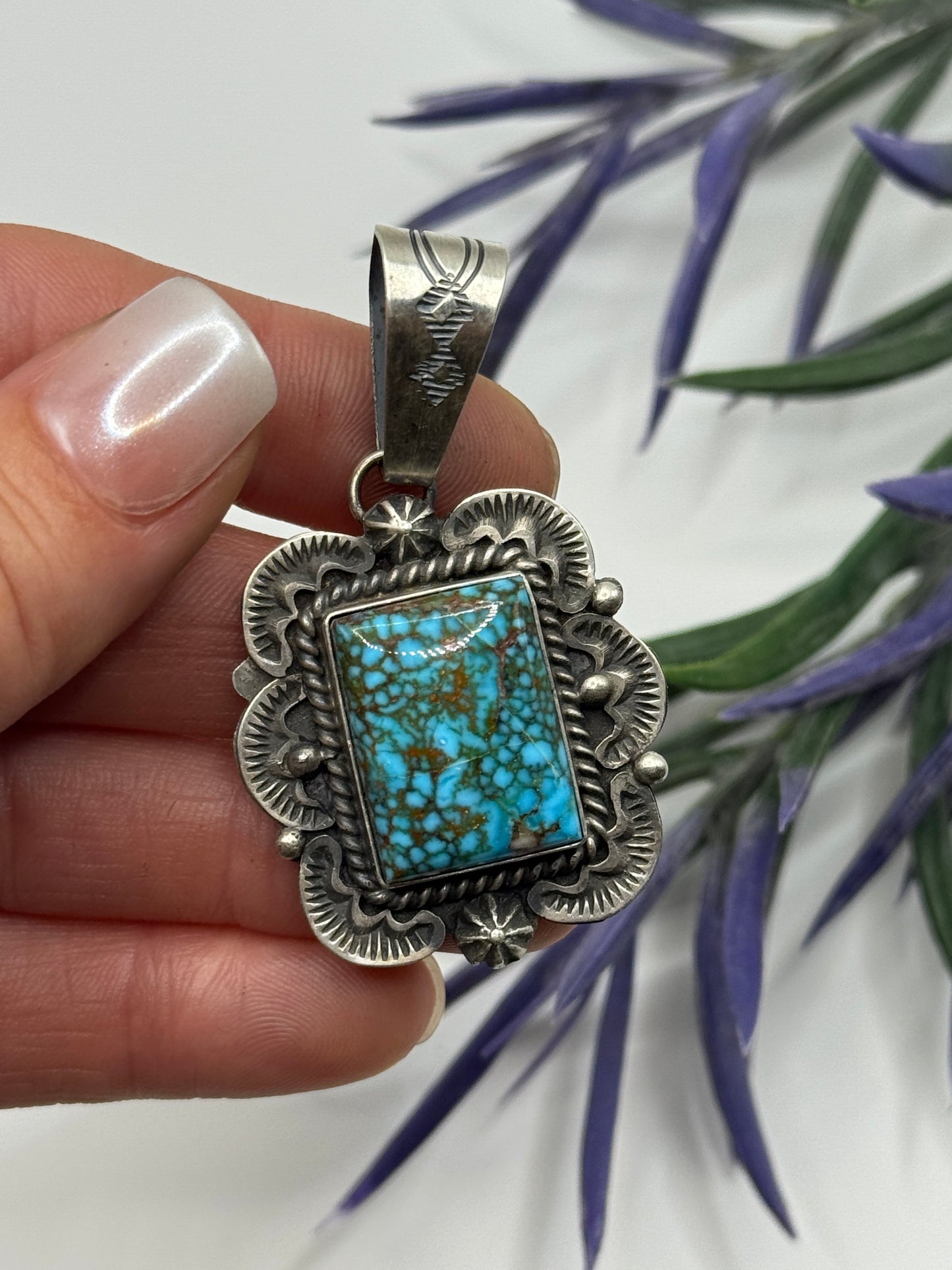 Jimmy Lee Sterling Silver webbed Kingman pendant