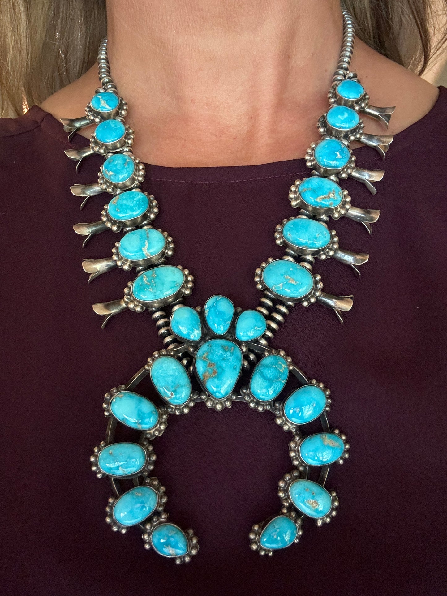 My favorite! Sierra Bella squash blossom necklace with earrings