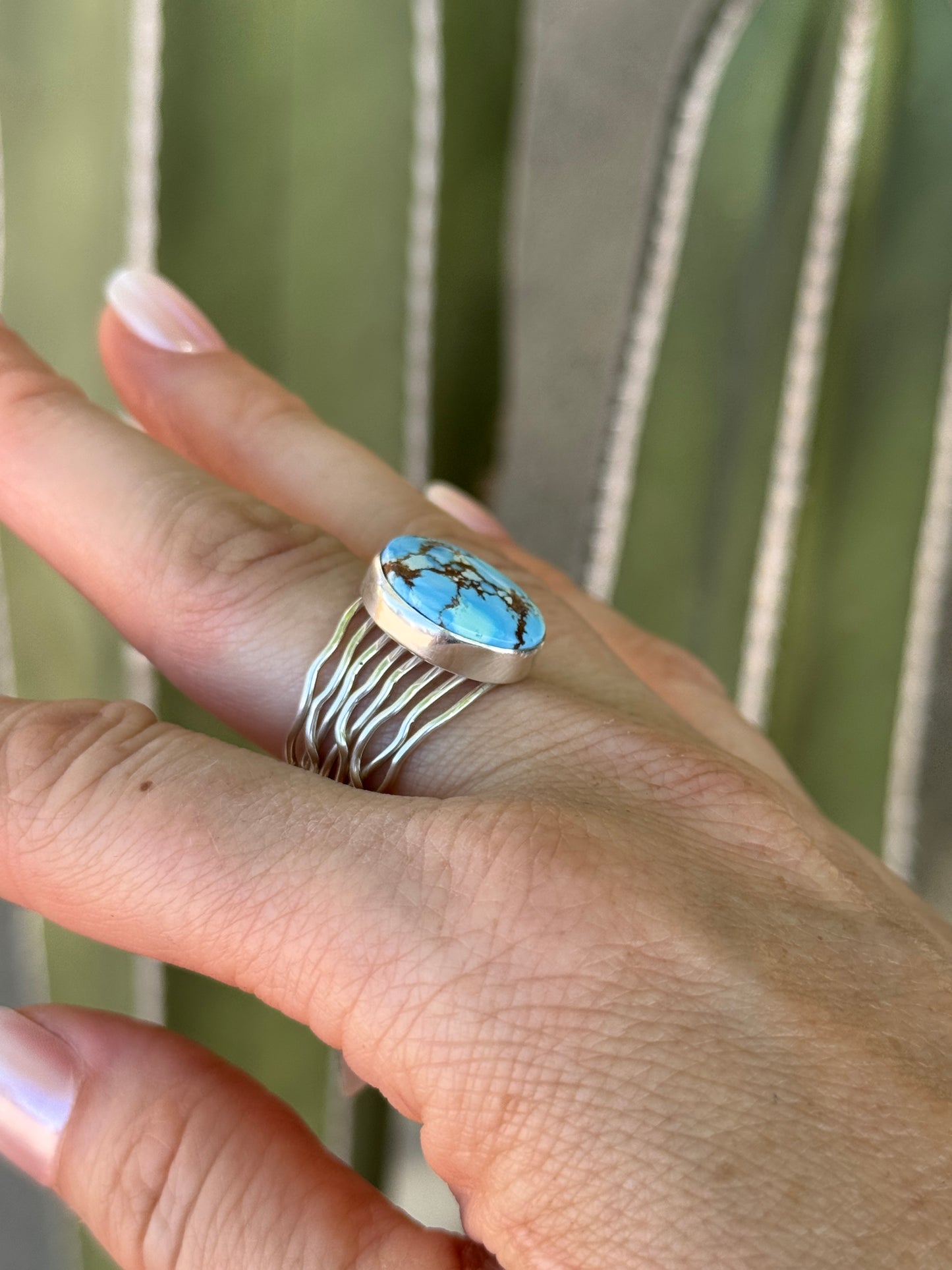 Golden Hills turquoise braided wire ring, size 7, 9, 9.5