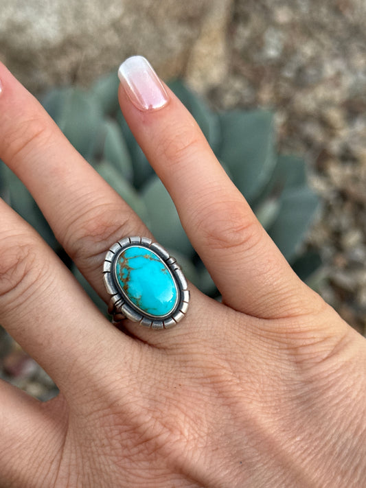 Sonoran turquoise Sterling Silver ring, size 7.5