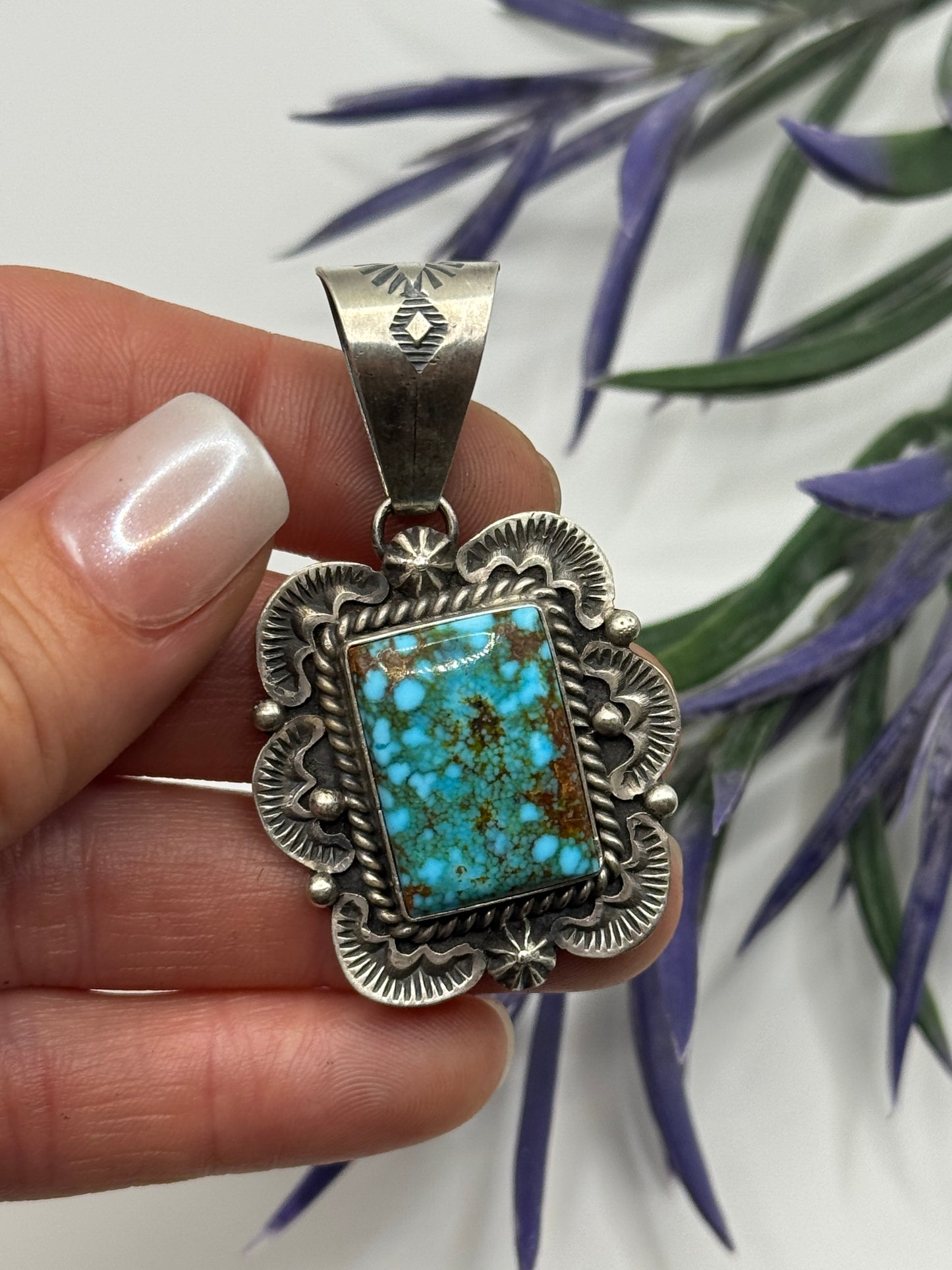 Jimmy Lee Sterling Silver webbed Kingman pendant