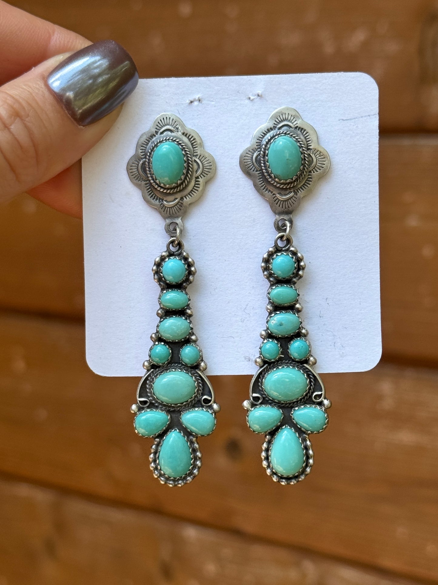 Annie Hoskie gorgeous Sterling Silver Turquoise earrings