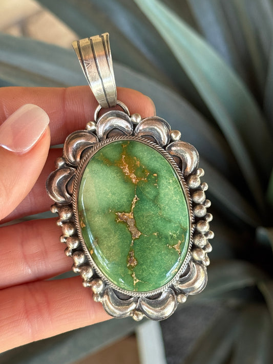 Tillie John Sterling Silver Sonoran Gold Turquoise pendant
