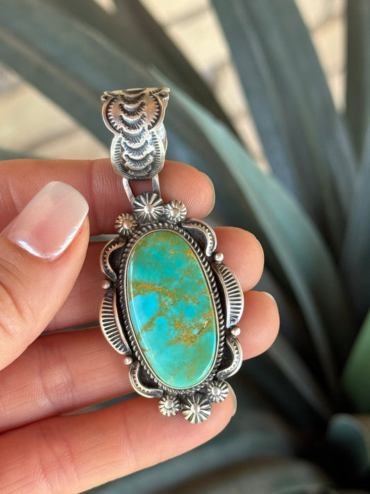 Bennie Ramone Sterling Silver Kingman Turquoise pendant