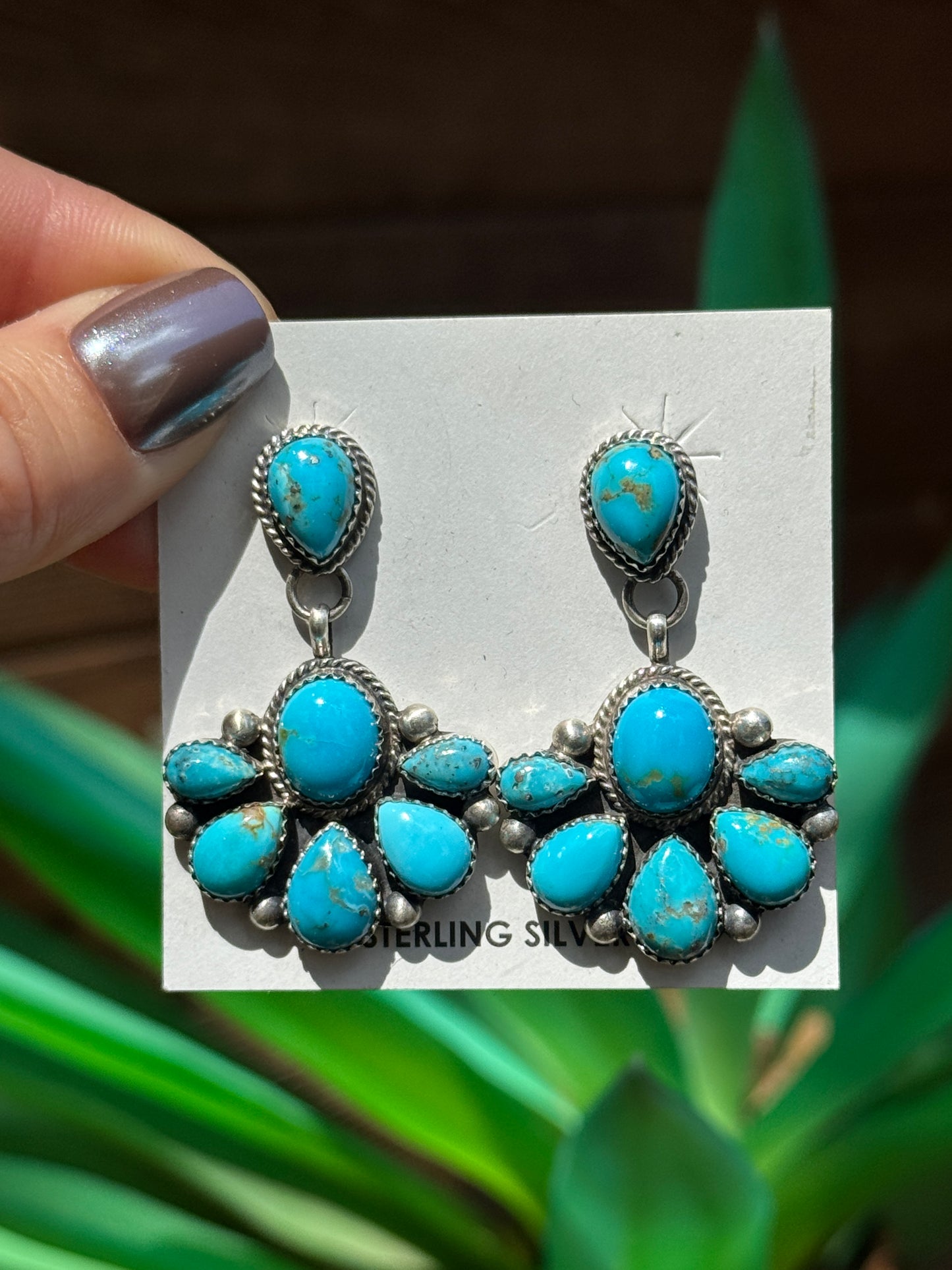 Debra Smith Sterling Silver Kingman Turquoise earrings