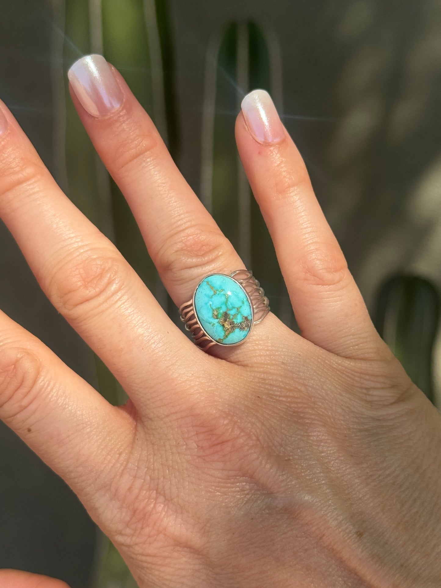 High grade turquoise braided wire ring, size 7, 7.5, 9.5
