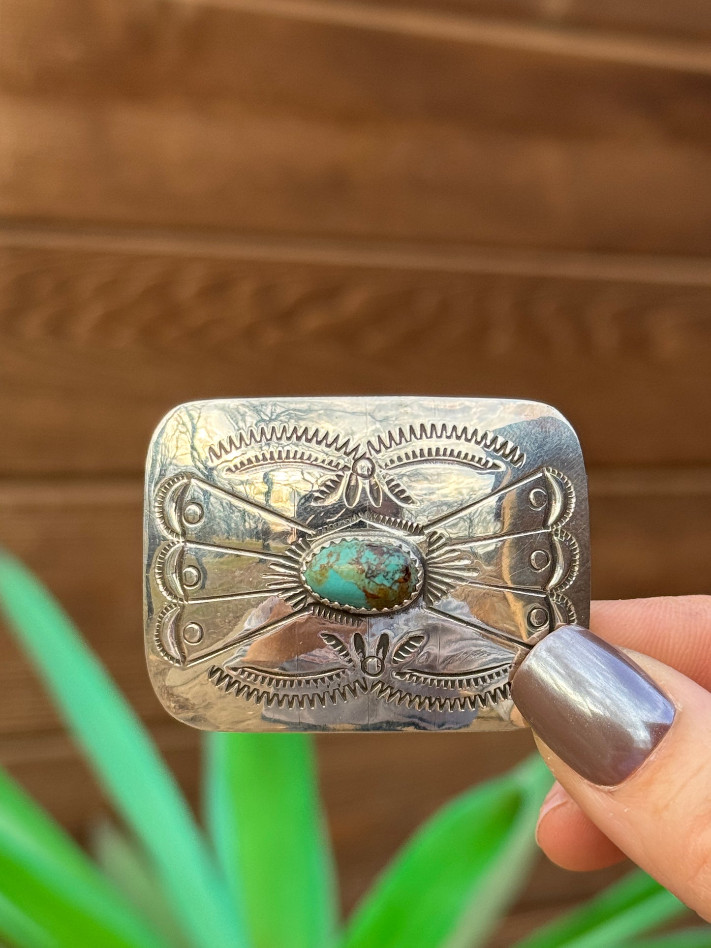Small Sterling Silver Turquoise buckle