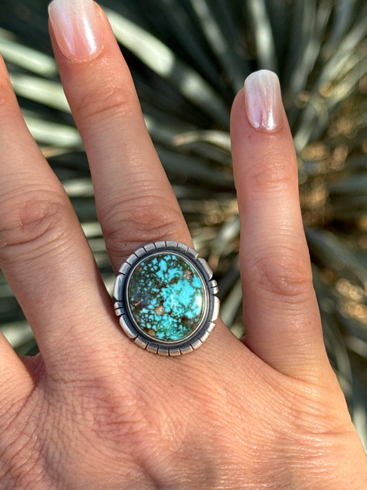 Beautiful Turquoise Sterling silver ring, size 8