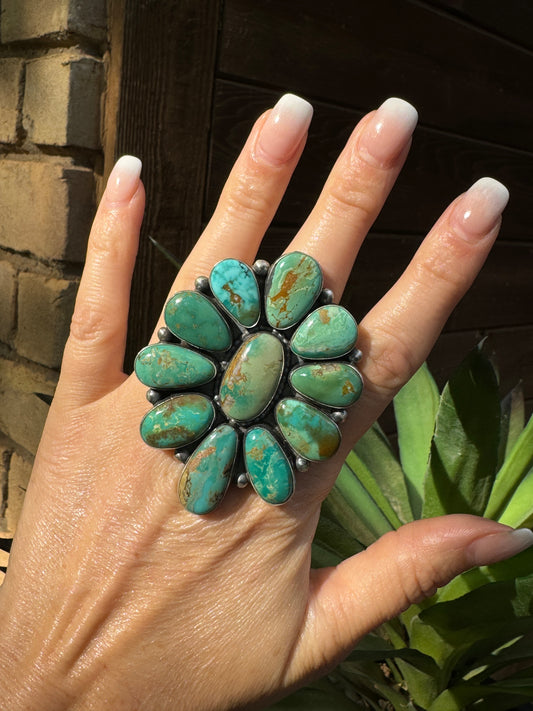 Statement turquoise ring, size 9
