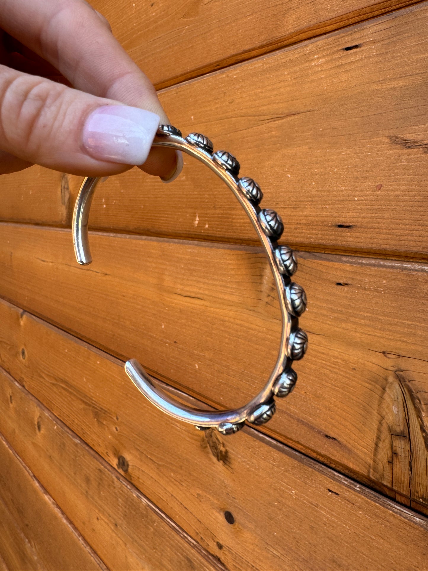 Sterling silver stamped cuff