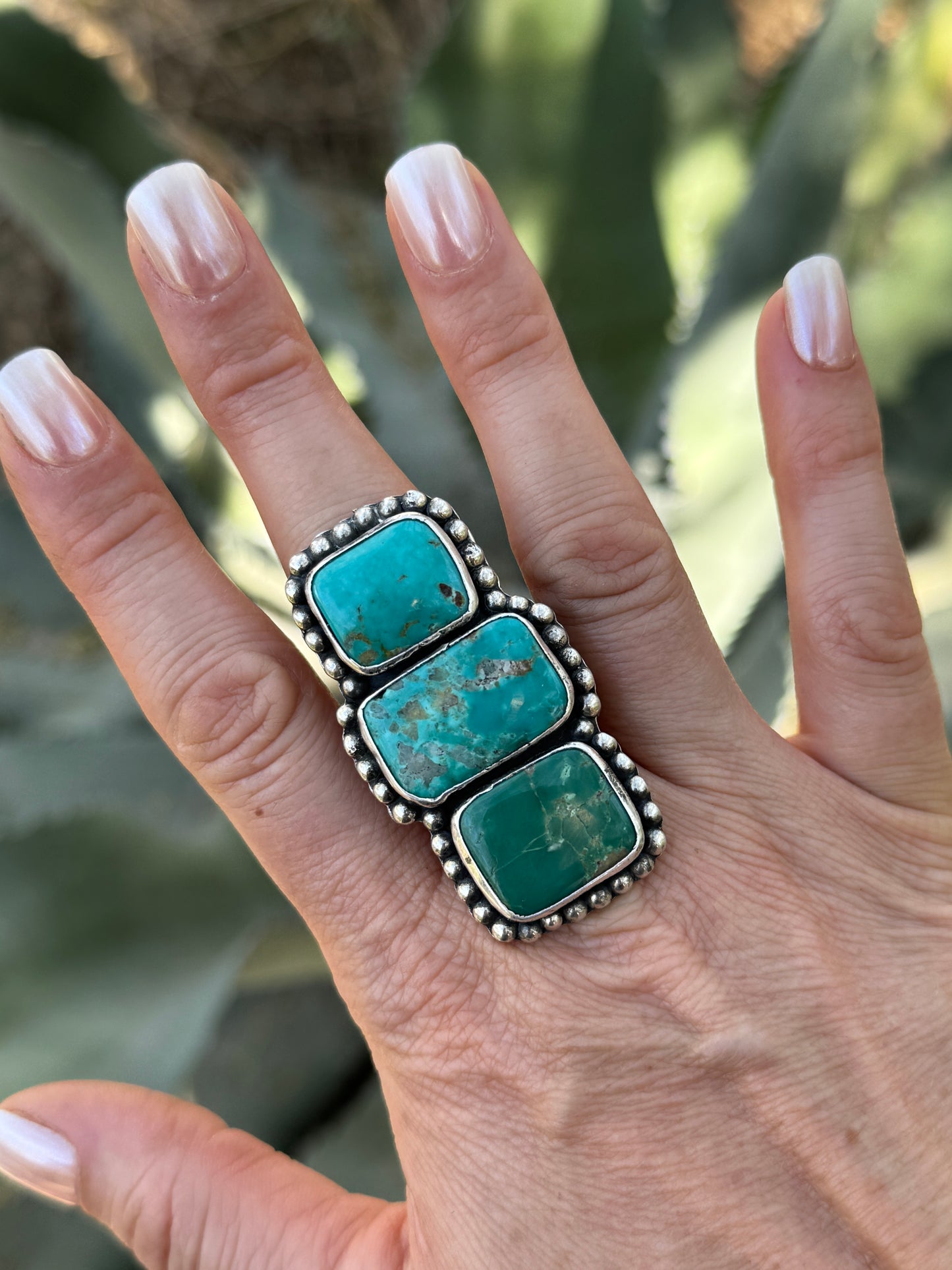 Federico turquoise statement ring, adjustable