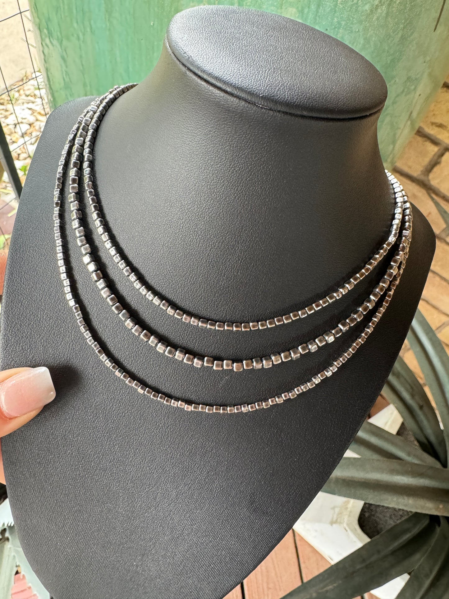 Square Box Navajo Pearl Necklace