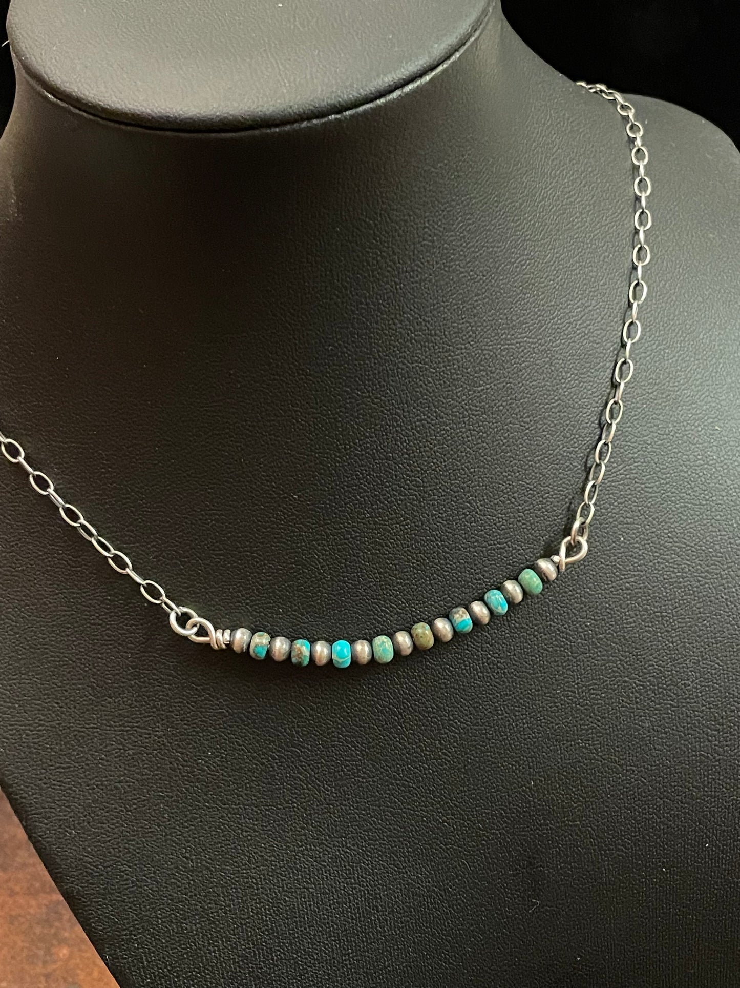 Turquoise and Navajo pearl necklace