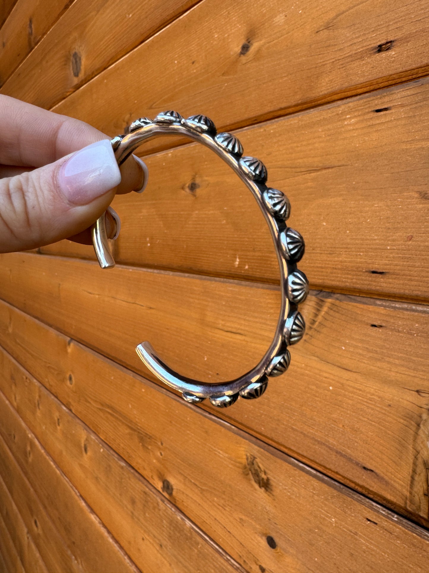Sterling silver stamped cuff