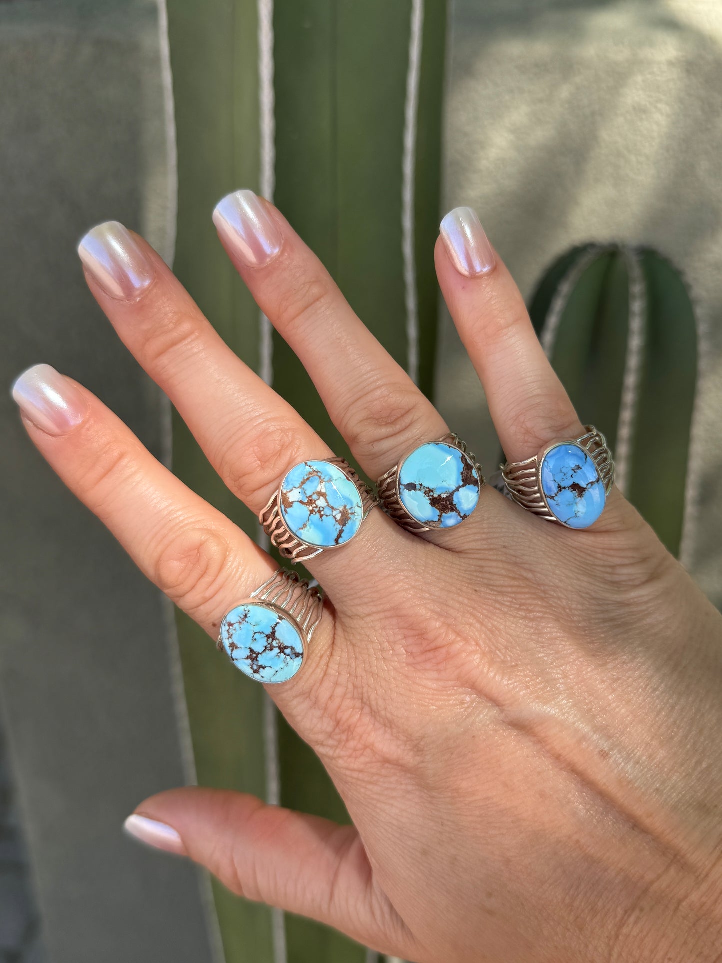 Golden Hills turquoise braided wire ring, size 7, 9, 9.5