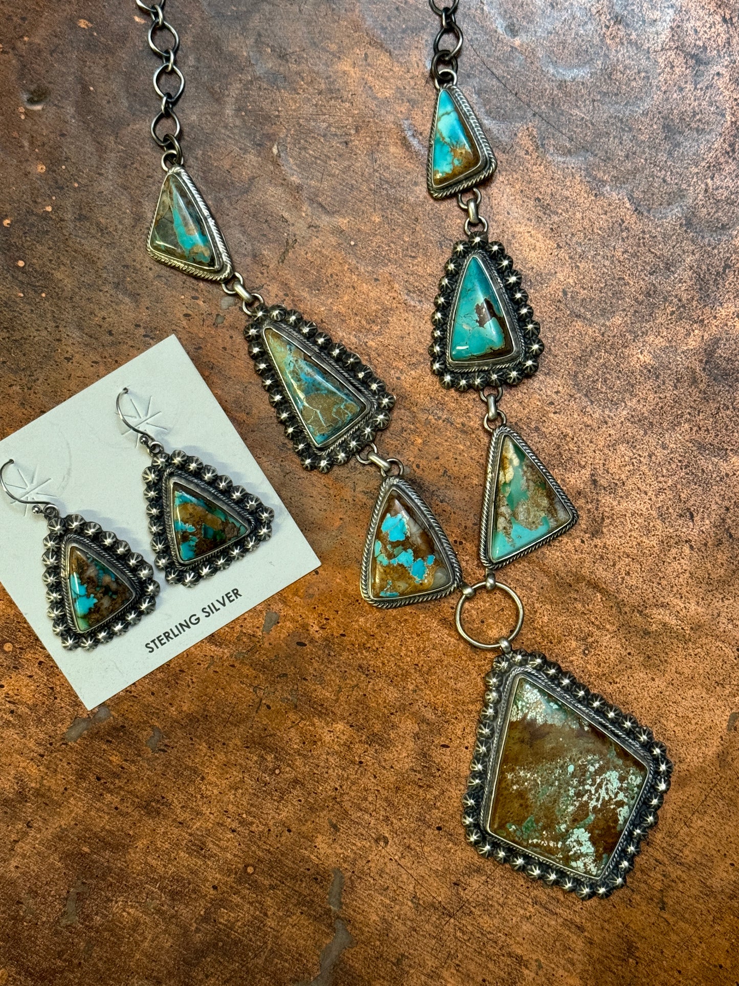 Royston Turquoise necklace and earrings set