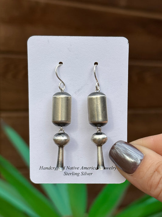 Crystal Haley handmade Navajo Pearl barrel blossom earrings