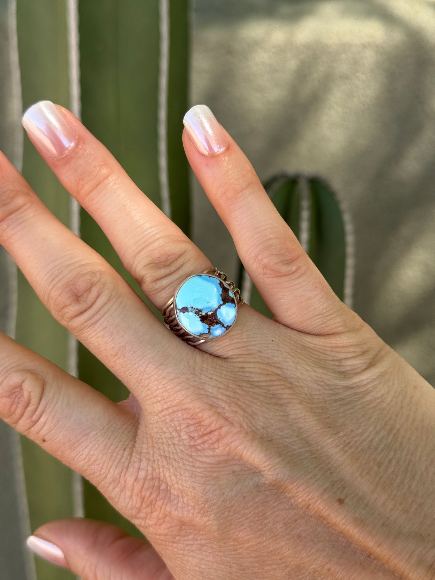 Golden Hills turquoise braided wire ring, size 7, 9, 9.5