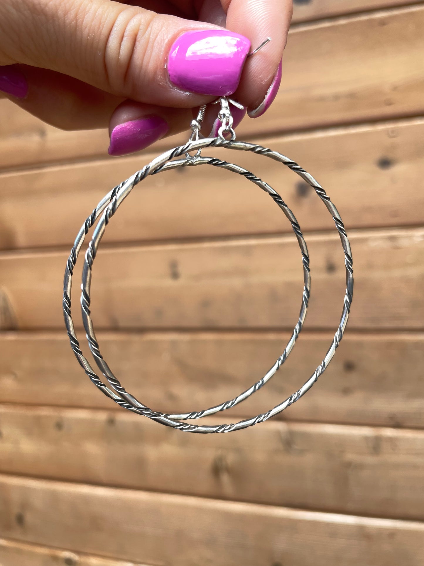 Large Twisted hoop earrings