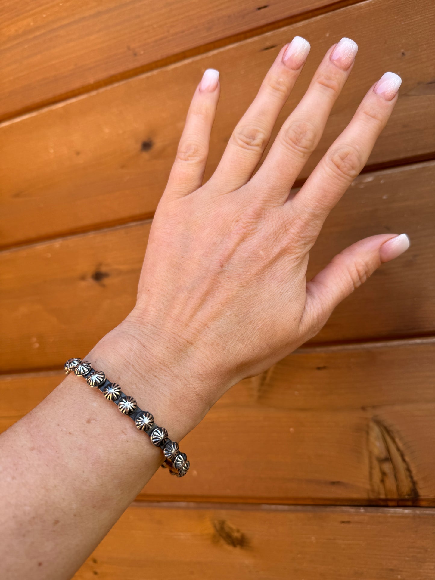 Sterling silver stamped cuff