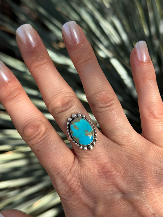 Sonoran turquoise Sterling silver ring, size 9.5