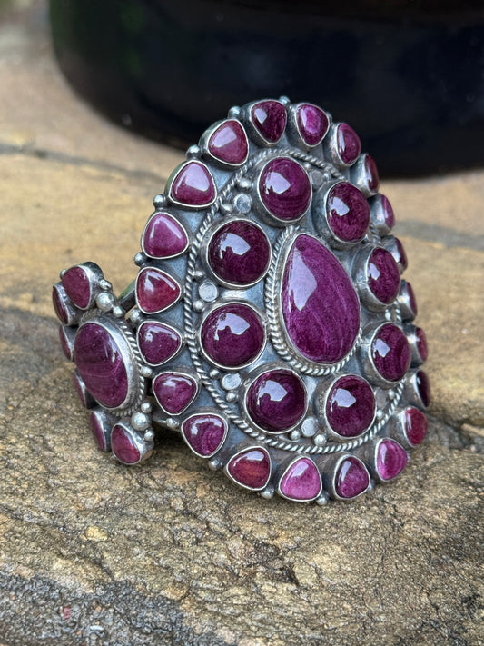 Stunning, huge Purple Spiny Oyster cuff by Tyler Brown