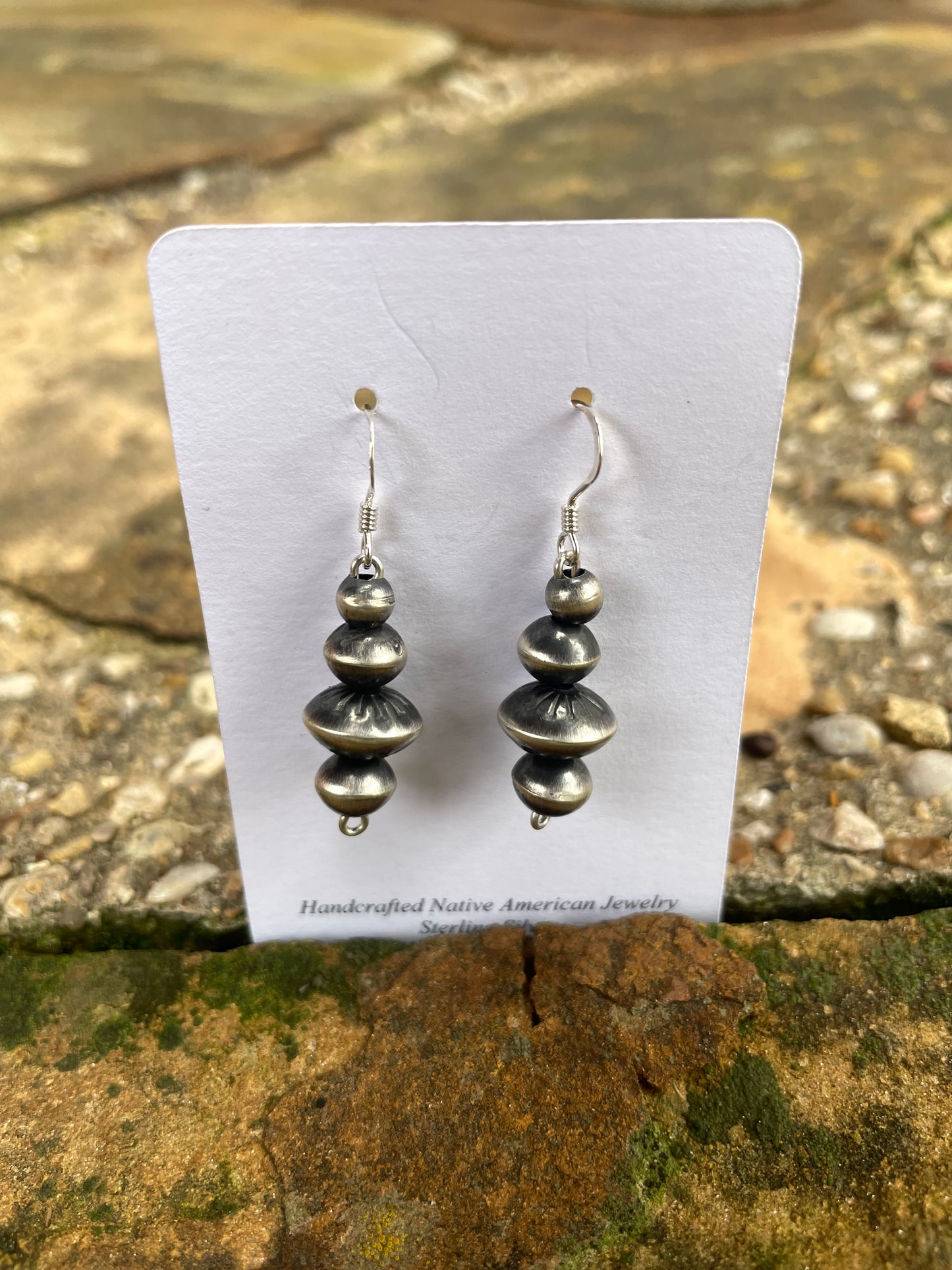 Navajo pearl stamped earrings