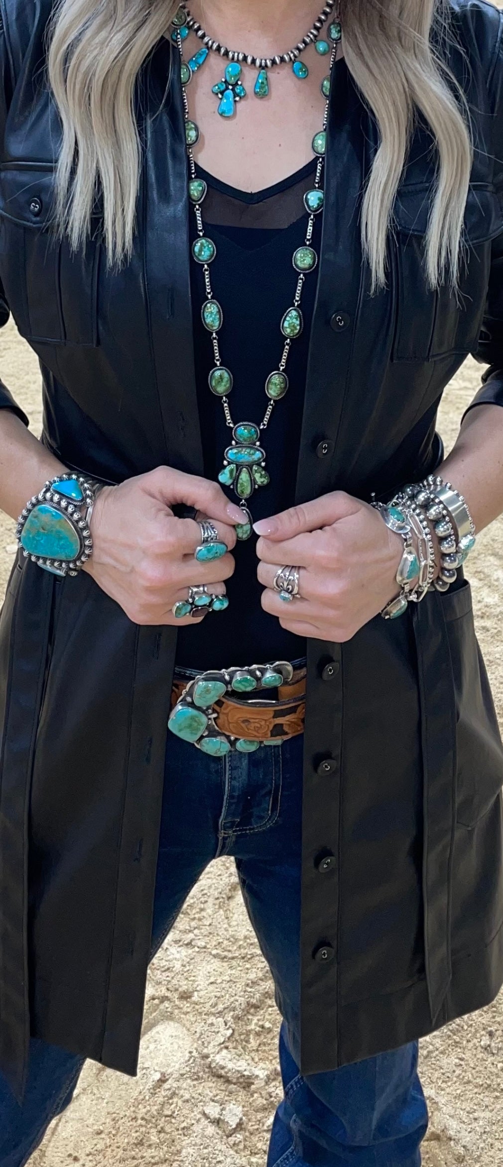 Amazing Sonoran Gold Turquoise necklace and earrings set!