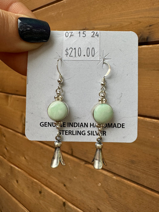 Turquoise blossom dangle earrings