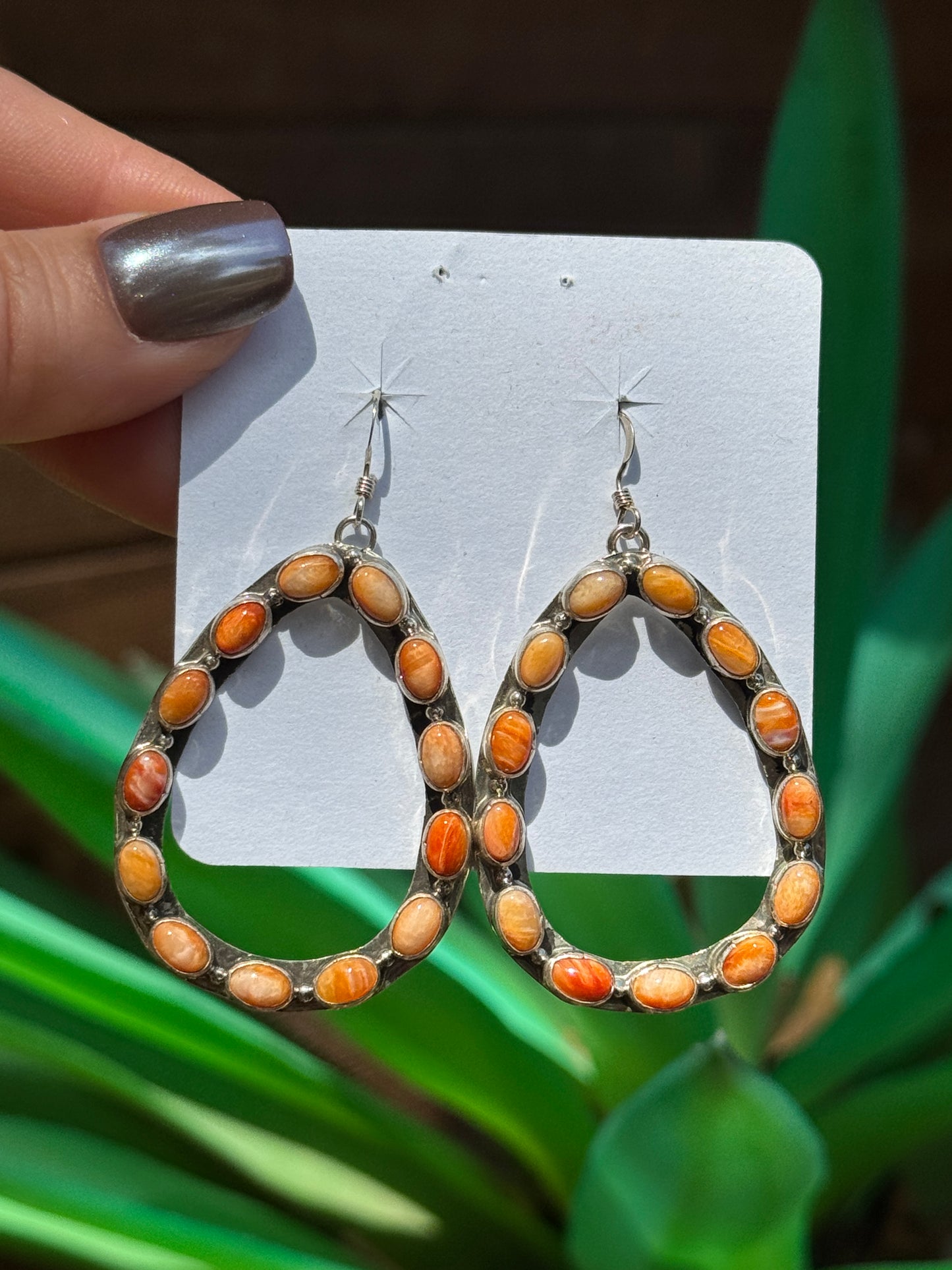 Sterling Silver Orange Spiny earrings