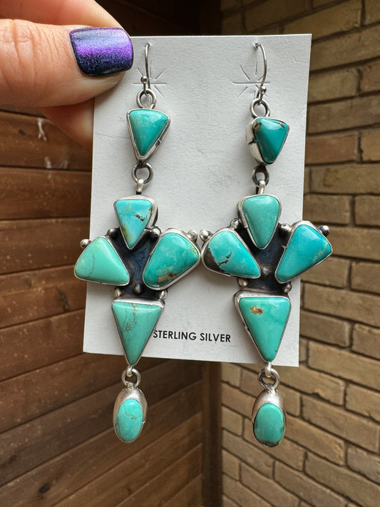 Statement Turquoise dangle earrings