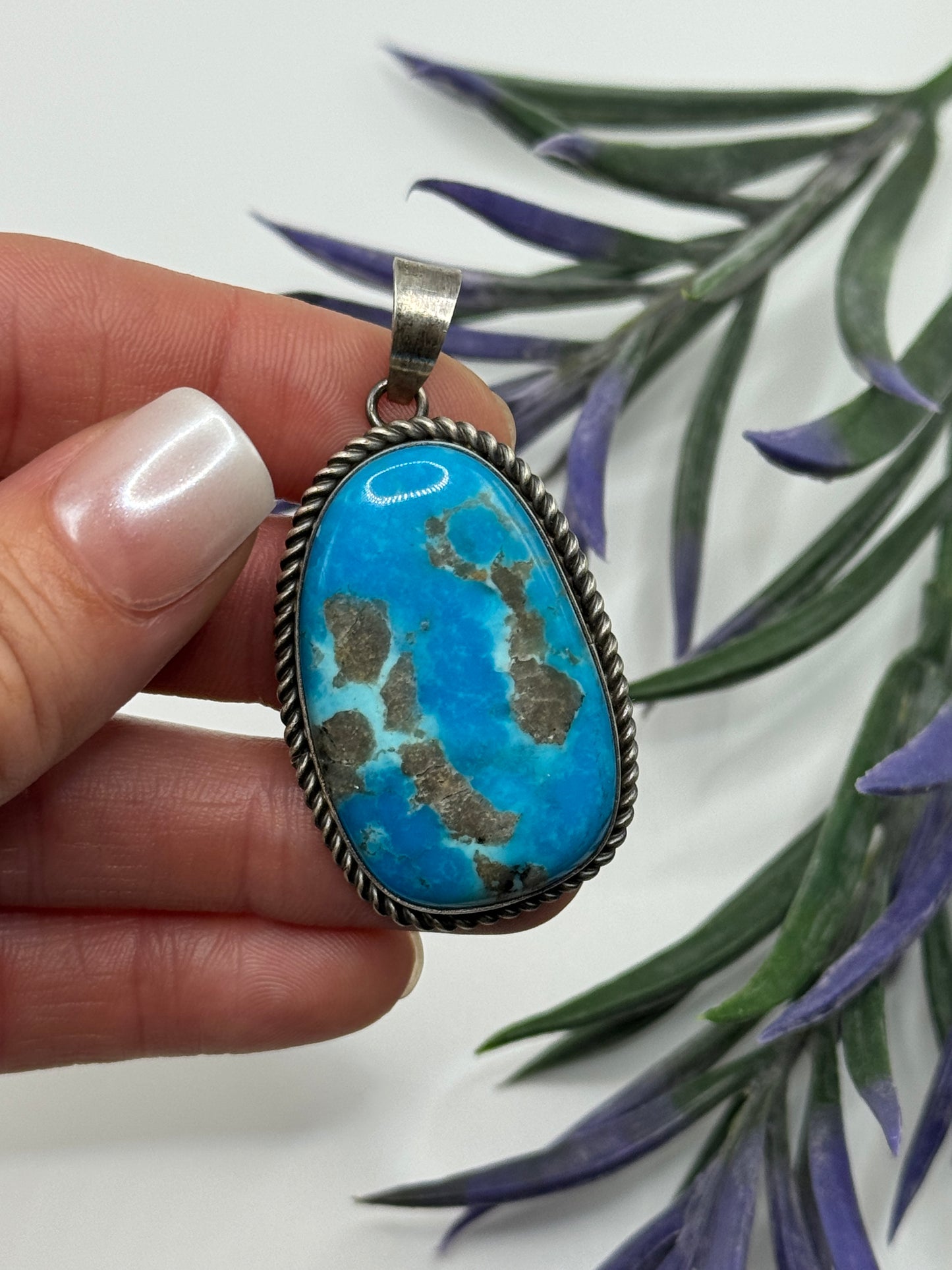 L. Whitegoat Sterling Silver Turquoise pendant