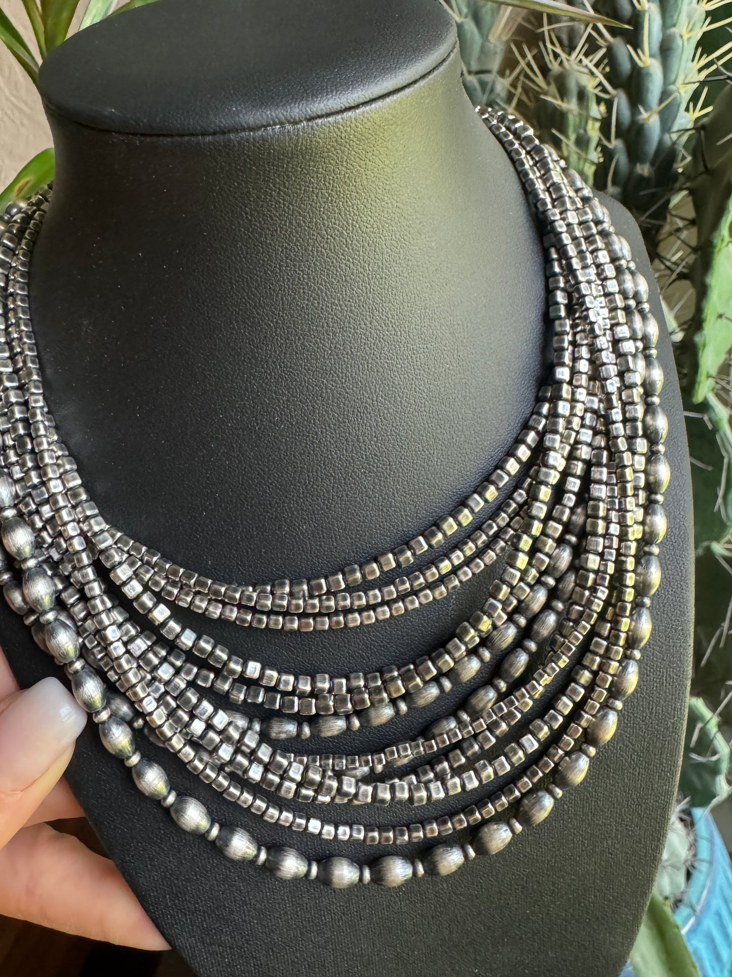 Square Box Navajo Pearl Necklace