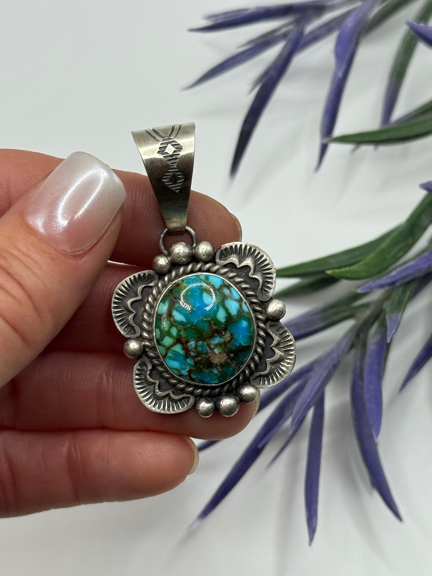 Jimmy Lee Sterling Silver webbed Kingman pendant