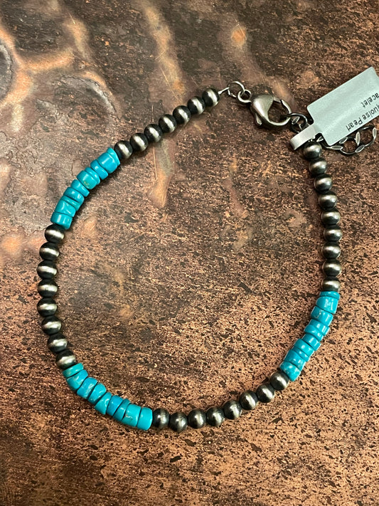 Turquoise and Navajo Pearl bracelet