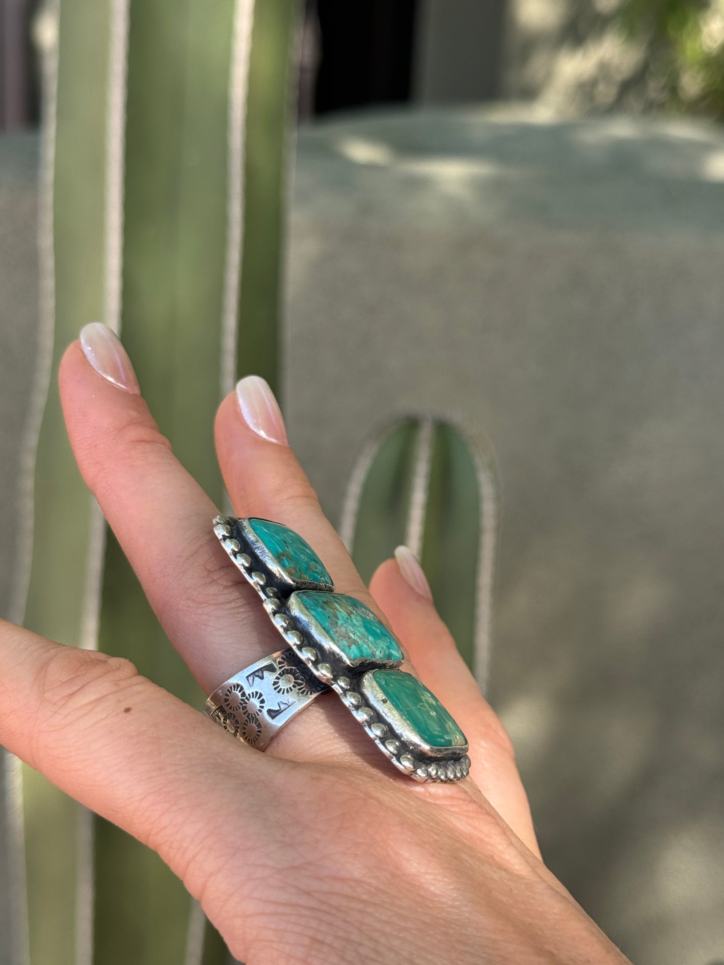 Federico turquoise statement ring, adjustable